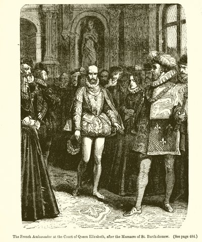 El embajador francés en la corte de la Reina Isabel, después de la masacre de San Bartolomé de English School