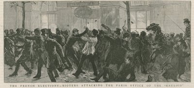 Las Elecciones Francesas - alborotadores atacando la oficina de Galois en París de English School