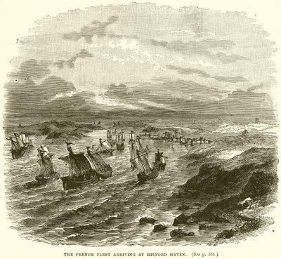 La flota francesa llegando a Milford Haven de English School