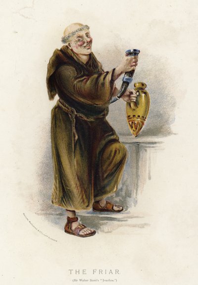El fraile, de Ivanhoe de Walter Scott de English School