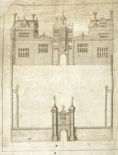 El frente de Wilton House (detalle) de English School
