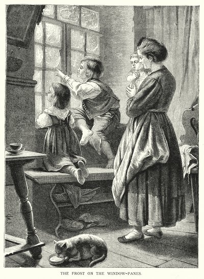 La escarcha en los cristales de la ventana de English School