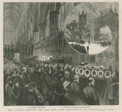 El Servicio Fúnebre del difunto Lord Shaftesbury en Westminster de English School