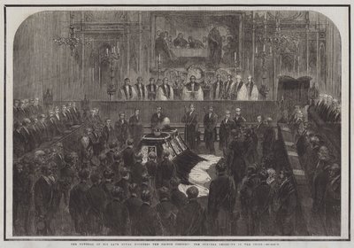 El Funeral de Su Alteza Real el Príncipe Consorte, la Ceremonia Fúnebre en el Coro (grabado) de English School