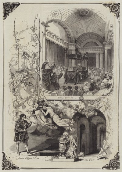 El Funeral del Duque de Sussex (grabado) de English School