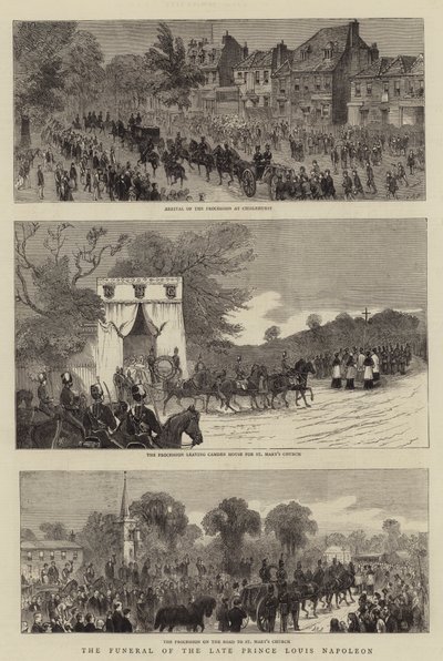 El Funeral del Difunto Príncipe Luis Napoleón (grabado) de English School