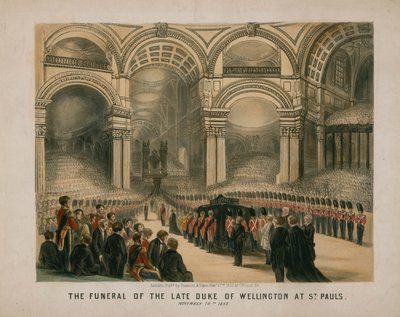 El funeral del difunto Duque de Wellington en la Catedral de San Pablo de English School