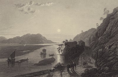 El Ganges entrando en la llanura cerca de Haridwar (grabado) de English School
