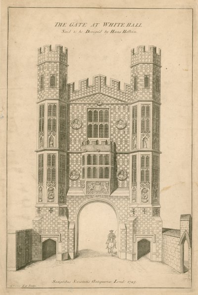 La Puerta en Whitehall. Se dice que fue diseñada por Hans Holbein de English School