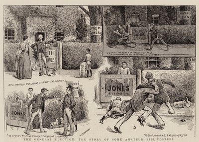 La elección general, la historia de algunos carteles de aficionados (grabado) de English School