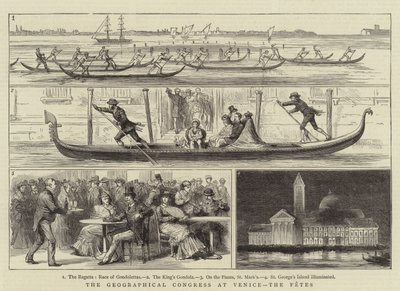 El Congreso Geográfico en Venecia, las fiestas (grabado) de English School