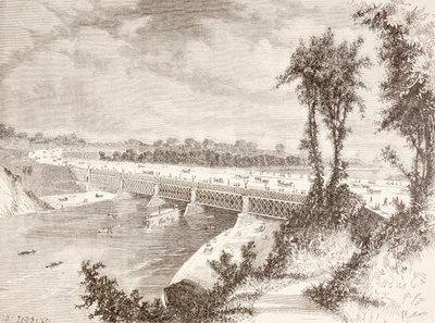 El puente de Girard Point (litografía) de English School