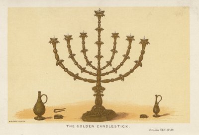 El candelabro de oro (litografía en color) de English School