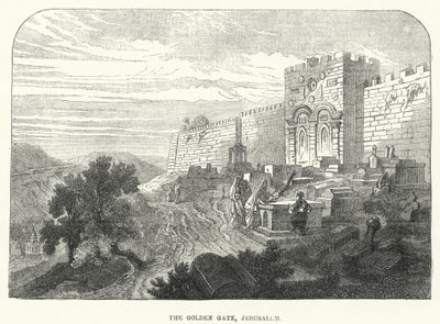 La Puerta de Oro, Jerusalén (grabado) de English School