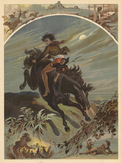 El enano bueno y el duende malo (cromolito) de English School