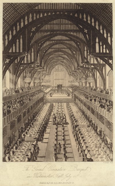 El Gran Banquete de Coronación en Westminster Hall de English School
