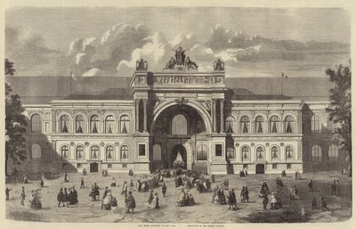 La gran entrada a la exposición de París, en los Campos Elíseos (grabado) de English School