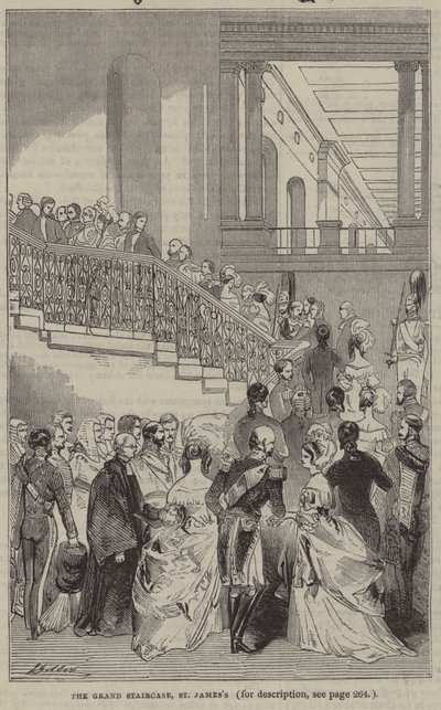 La Gran Escalera, Palacio de St James, Londres, un salón de English School
