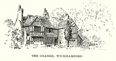 The Grange, Wickhamford (litografía) de English School