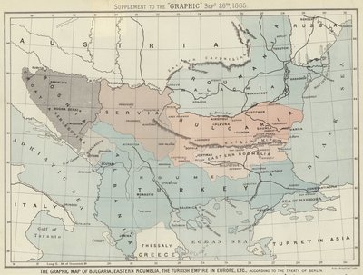 El Mapa Gráfico de Bulgaria, Rumelia Oriental, el Imperio Turco en Europa de English School