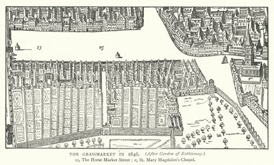 El Grassmarket en 1646 de English School