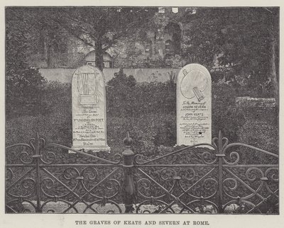 Las tumbas de Keats y Severn en Roma (grabado) de English School