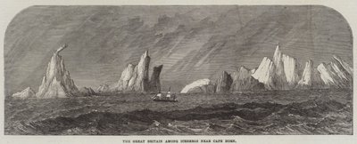 El Gran Bretaña entre icebergs cerca del Cabo de Hornos de English School