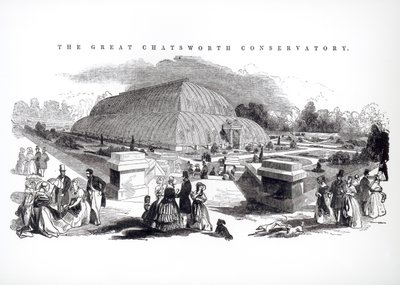 El Gran Invernadero en Chatsworth, 1844 de English School