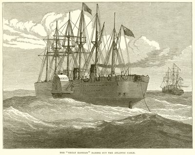 El Great Eastern desplegando el cable atlántico de English School