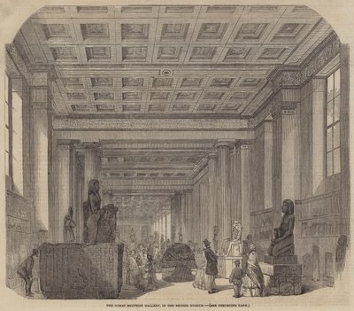 La Gran Galería Egipcia, en el Museo Británico (grabado) de English School