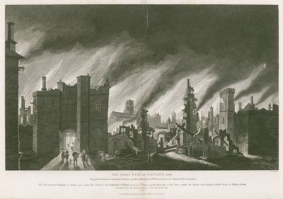 El Gran Incendio de Londres, 1666 de English School
