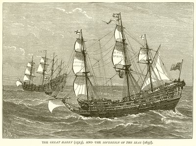 El Gran Harry (1513) y el Soberano de los Mares (1637) de English School