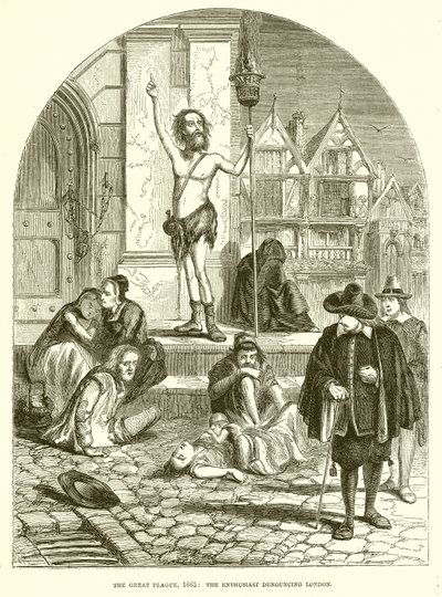 La Gran Plaga, 1665: El entusiasta denunciando Londres de English School