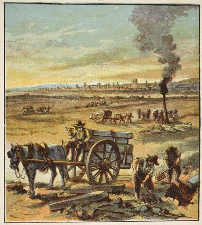 La Gran Peste, pub. 1890 (litografía en color) de English School