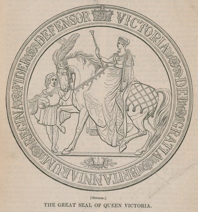 El Gran Sello de la Reina Victoria (anverso) de English School