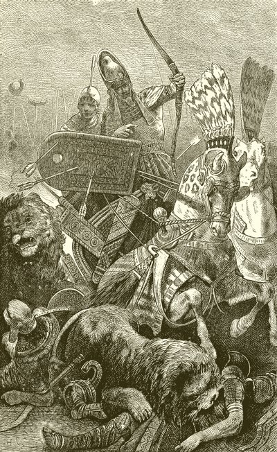 El gran Sesostris (Ramsés II) en la batalla de Kadesh de English School
