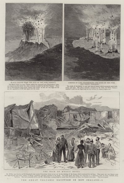 La gran erupción volcánica en Nueva Zelanda, I de English School