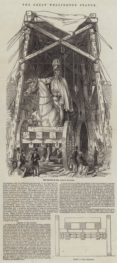La Gran Estatua de Wellington (grabado) de English School