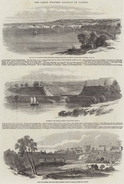 El Gran Ferrocarril del Oeste de Canadá (grabado) de English School
