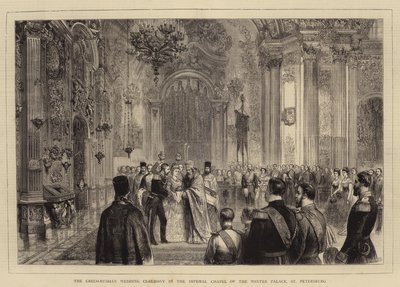 La ceremonia de boda greco-rusa en la capilla imperial del Palacio de Invierno, San Petersburgo de English School