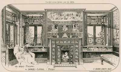 El Salón Verde en Dovne Lodge, Putney, Londres de English School