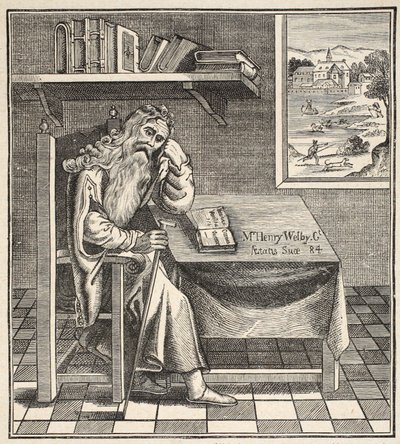 El ermitaño de Grub Street, de una imagen publicada por Richardson, 1794 de English School
