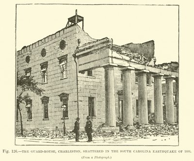 La Casa de Guardia, Charleston, destrozada en el Terremoto de Carolina del Sur de 1886 de English School