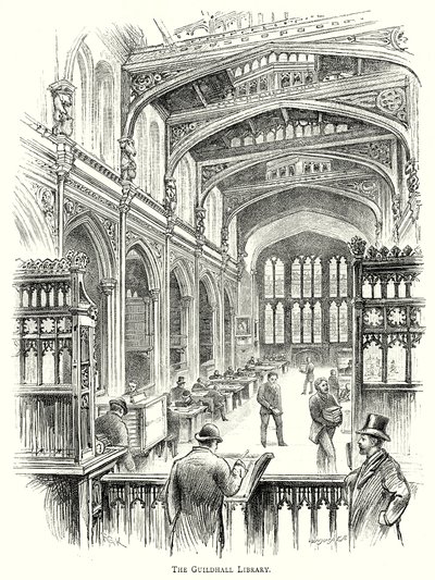 Biblioteca Guildhall (grabado) de English School
