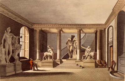 El Salón de la Real Academia, Somerset House, ilustración de Ackermanns Repository of Arts, publicada en mayo de 1810 de English School