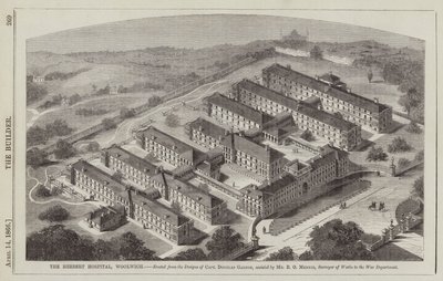 El Hospital Herbert, Woolwich, erigido según los diseños del Capitán Douglas Galton (grabado) de English School