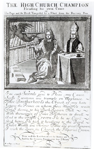 El Campeón de la Alta Iglesia, Defendiendo su propia causa, 1709 de English School