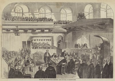 El Tribunal Superior de Justicia, Edimburgo, durante el juicio de Madeleine Smith (grabado) de English School