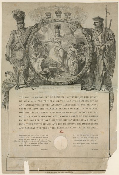 La Sociedad de las Tierras Altas de Londres. Instituida en 1778 de English School