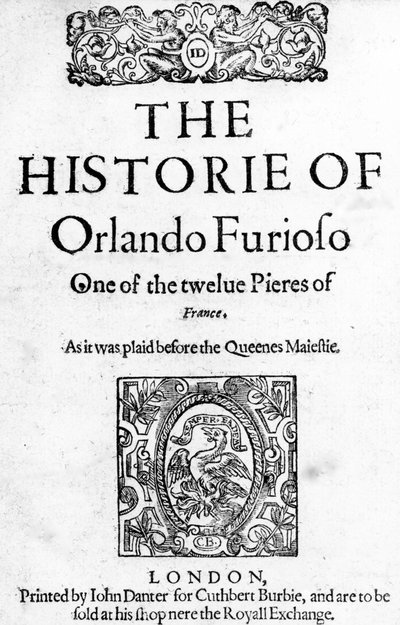 La historia de Orlando Furioso por Ludovico Ariosto, 1594 de English School